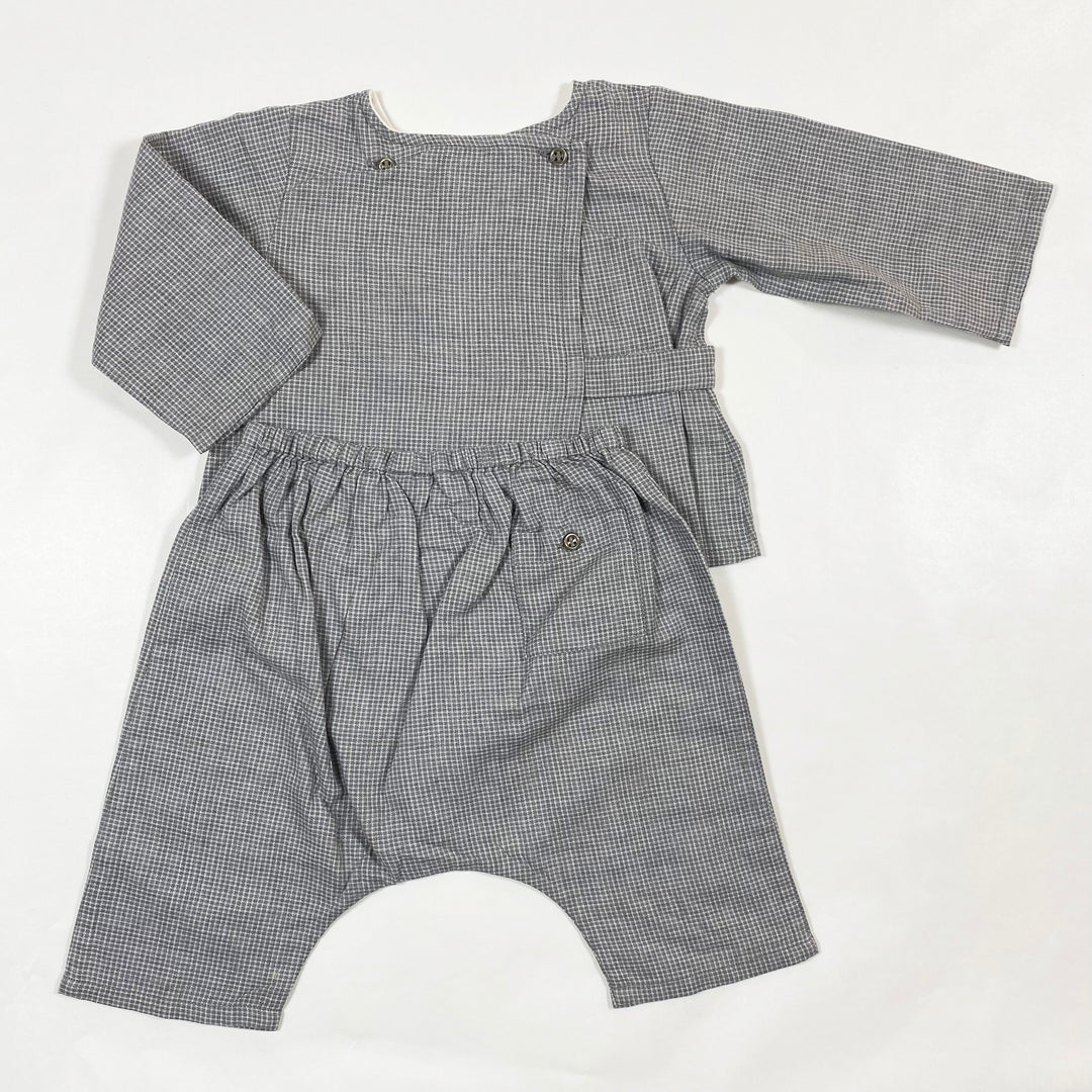 Bonpoint grey checked top and pants set 6M 3