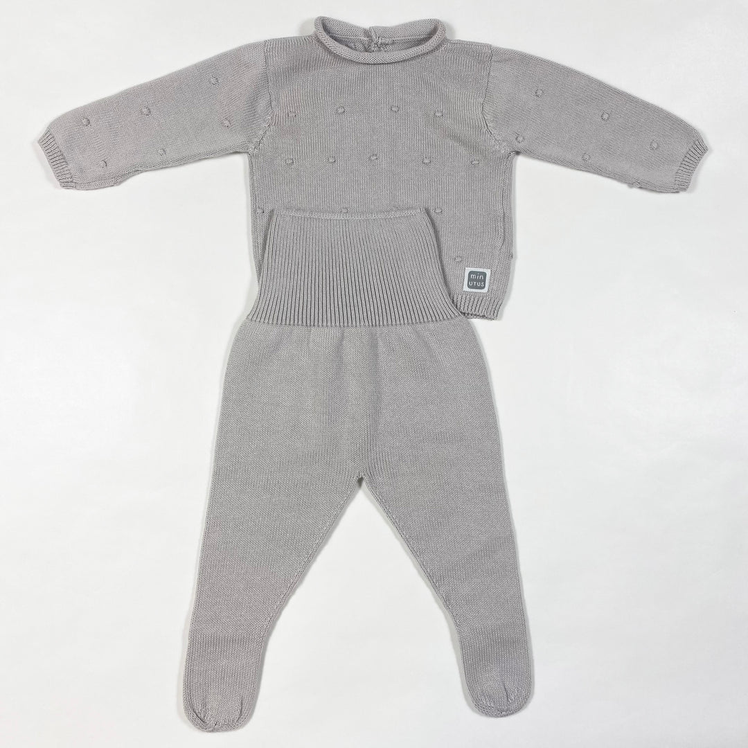 Mini Utus grey knit top and trouser set Second Season 1-3M 1