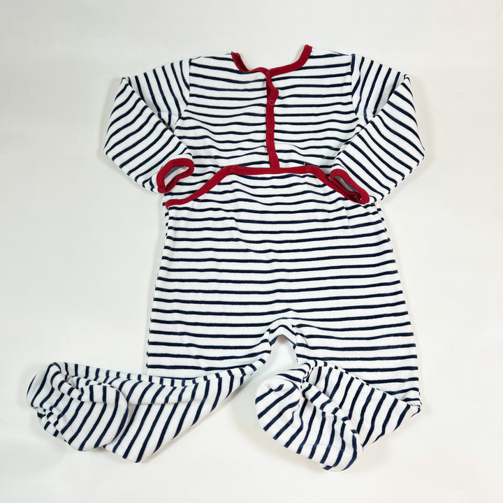 Petit Bateau navy striped velours pyjama 36M/95 2