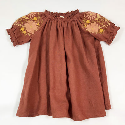 Apolina rust embroidered sleeve dress 3-5Y 1