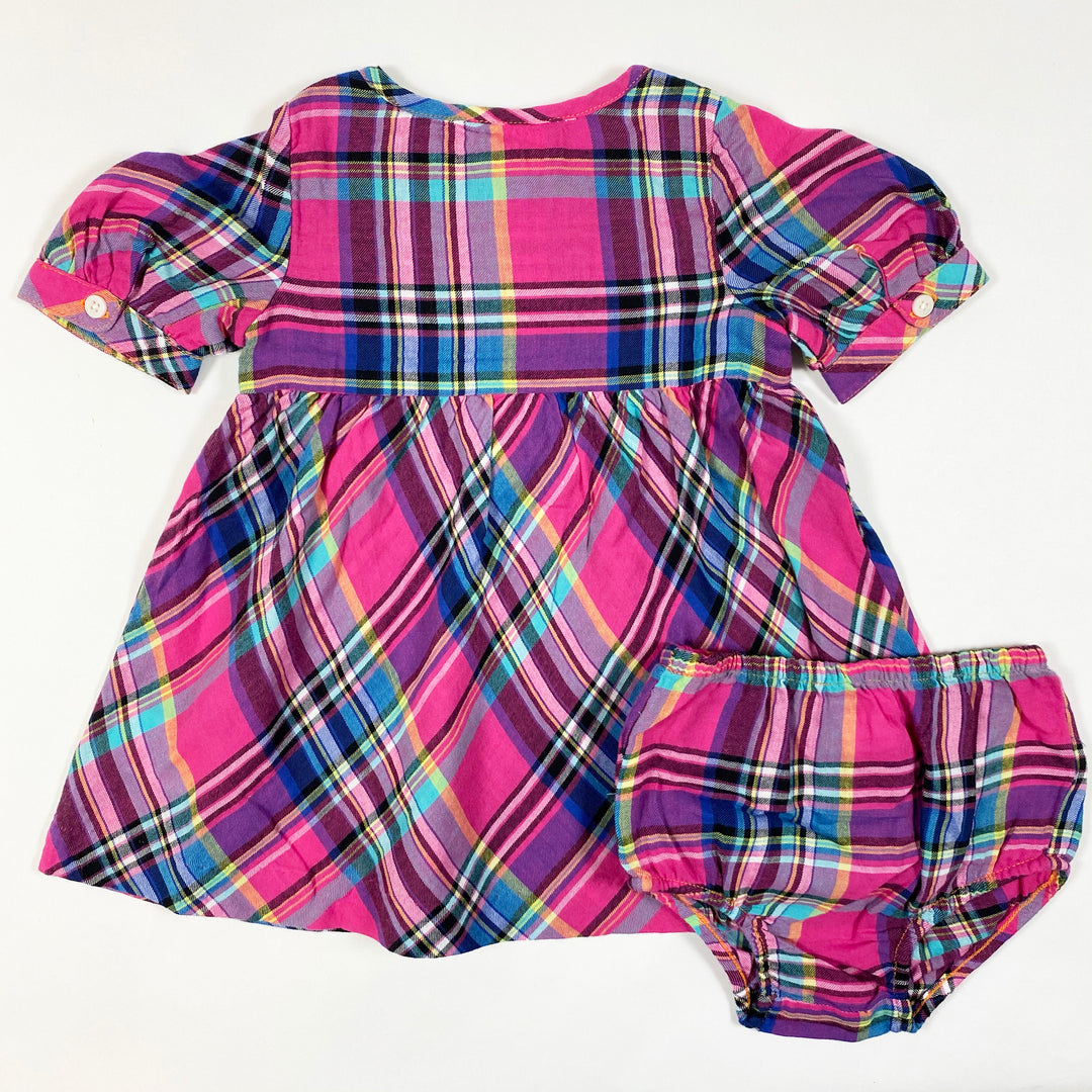 Ralph Lauren hot pink plaid short-sleeved dress and bloomer set diff. sizes