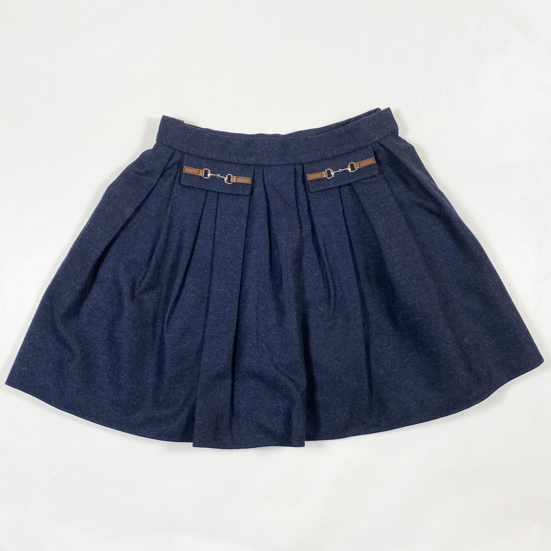 Gucci navy horsebit wool skirt 6Y 1