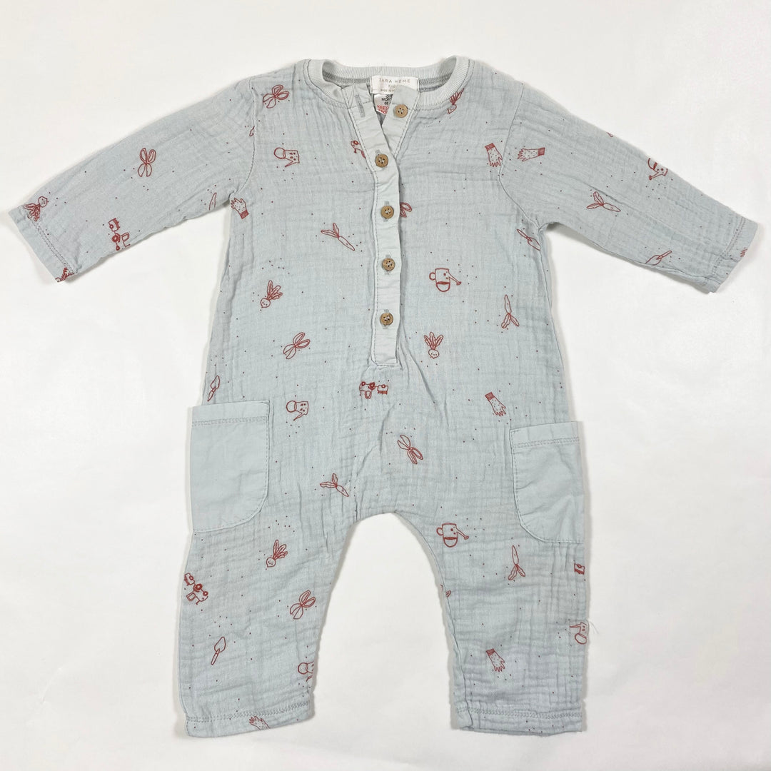 Zara baby blue waffle jumpsuit 3-6M 1