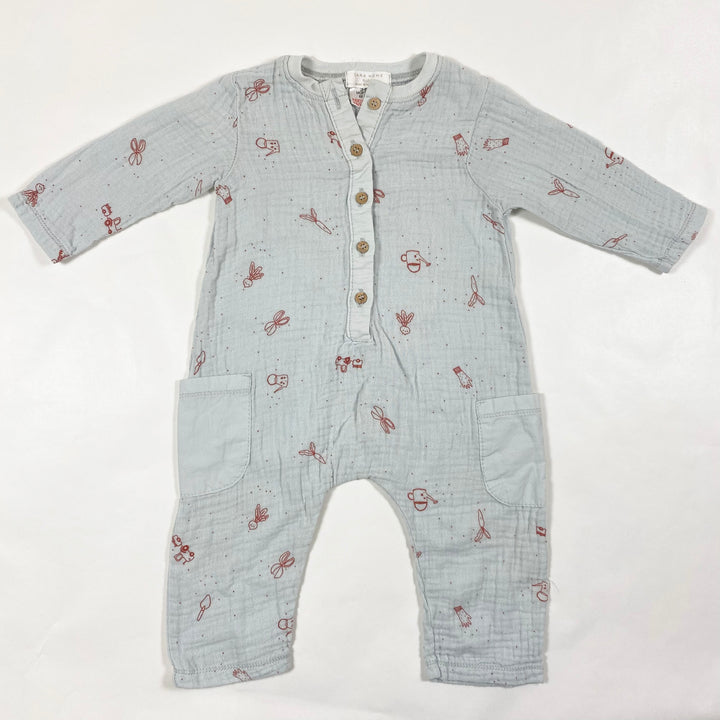 Zara baby blue waffle jumpsuit 3-6M 1