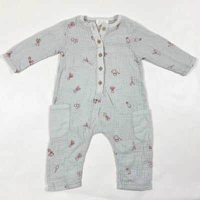 Zara baby blue waffle jumpsuit 3-6M 1