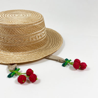 Tauta Home wicker sun hat with cherries 52cm 1