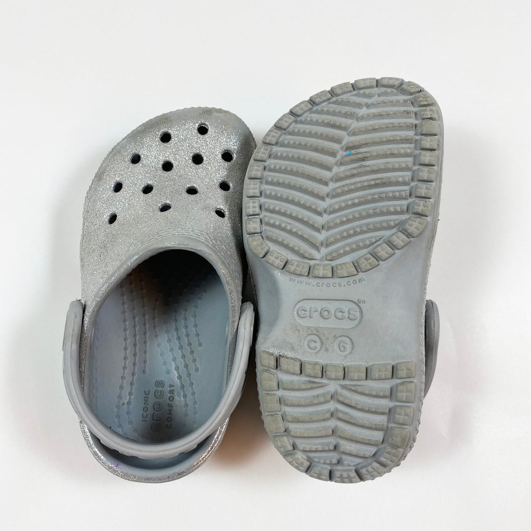 Crocs silver glitter slip-ons 6/22-23 3