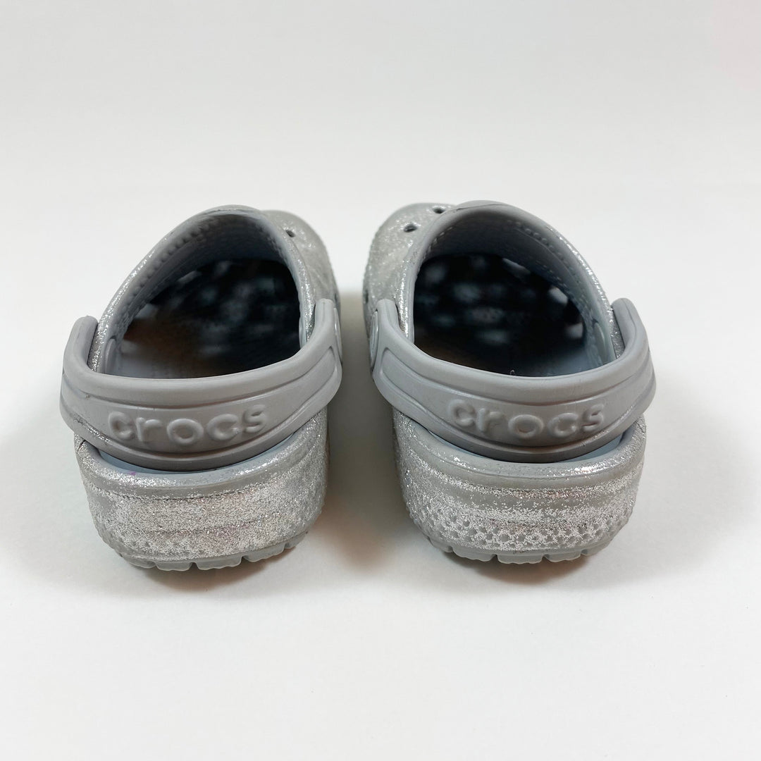 Crocs silver glitter slip-ons 6/22-23 2