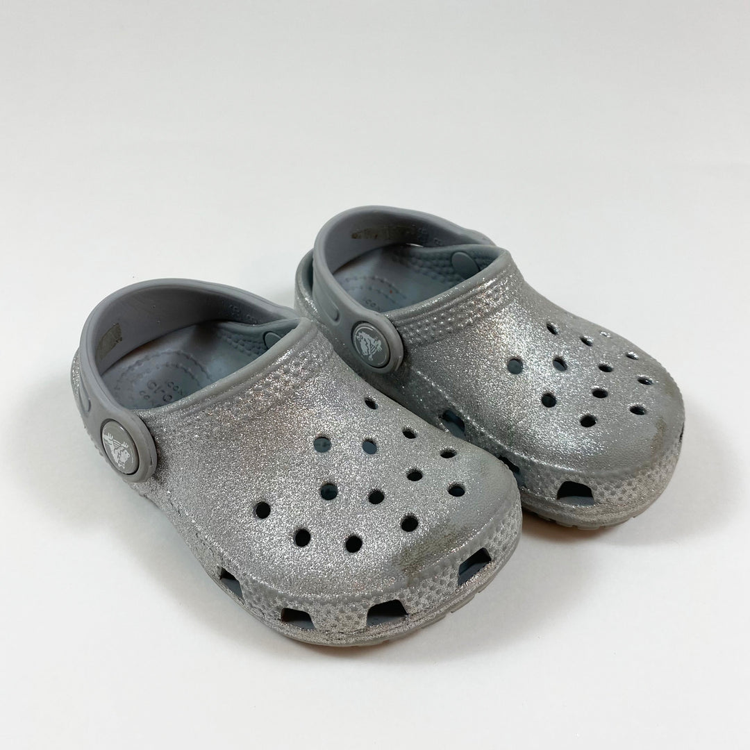 Crocs silver glitter slip-ons 6/22-23 1