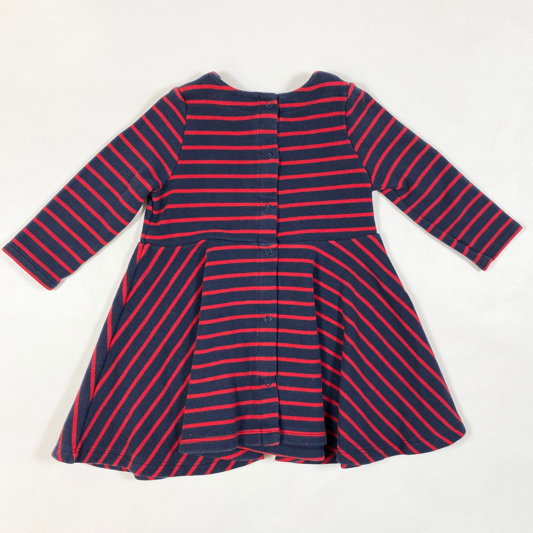 Petit Bateau navy/red jersey dress 18M/81cm 3