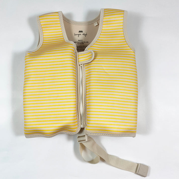 Konges Slojd yellow stripe swim safety float vest 2-4Y/15-20kg 1
