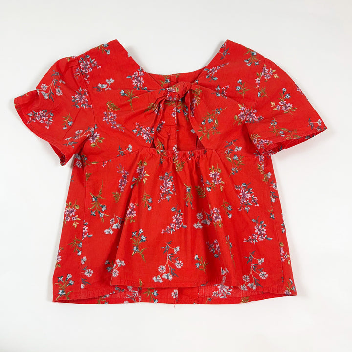 Zara red floral sleeveless blouse with cutout on back 5Y/110 2