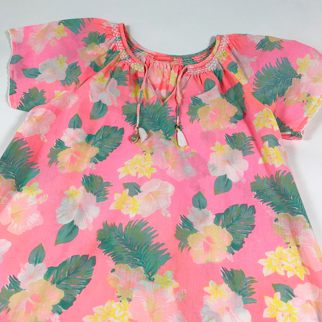 Sunuva neon pink floral UV dress 9-10Y 2