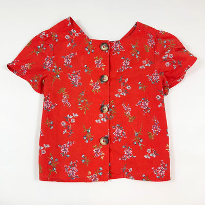 Zara red floral sleeveless blouse with cutout on back 5Y/110 1