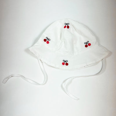 Jacadi white embroidered cherry sun hat 18M/M 1