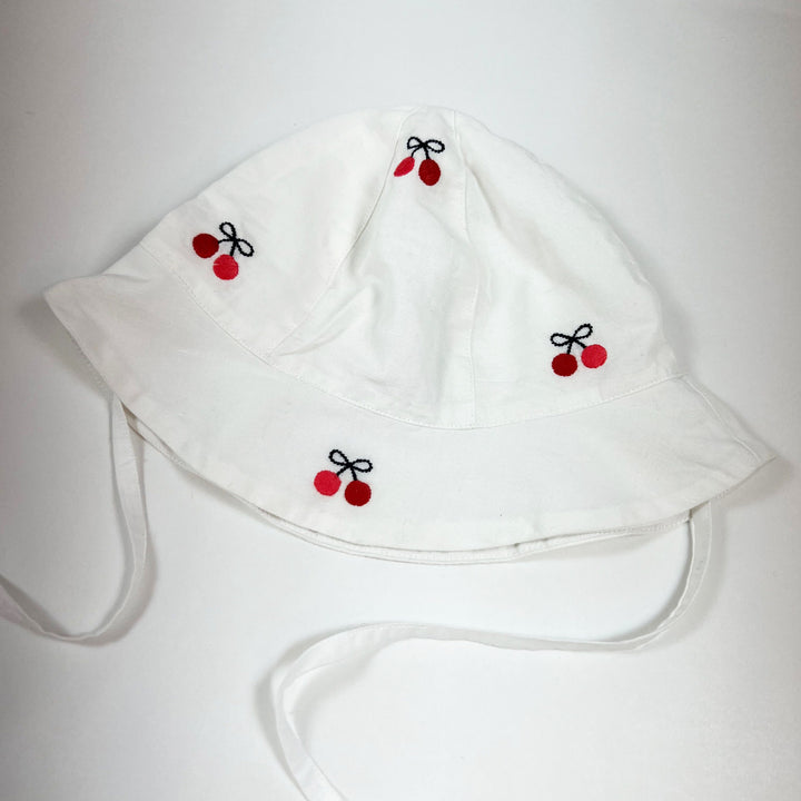 Jacadi white embroidered cherry sun hat 18M/M 2