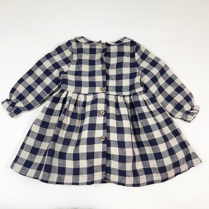 Olivier London purple check heavy linen dress 1-2Y 3