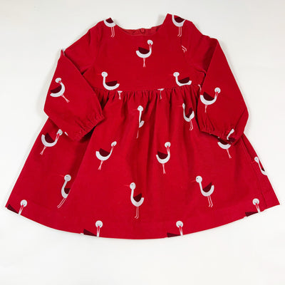 Jacadi red stork cord dress 24M/88 3