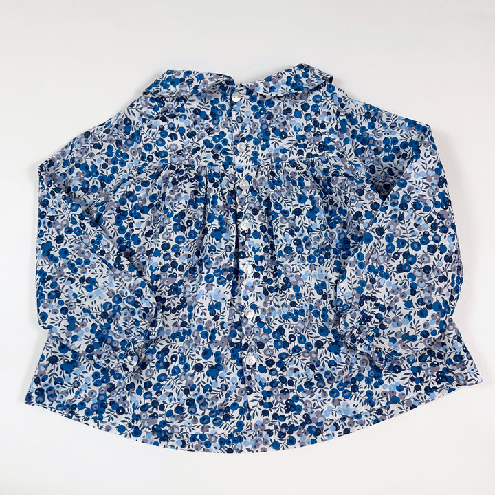 Jacadi blue floral blouse 24M/88 3