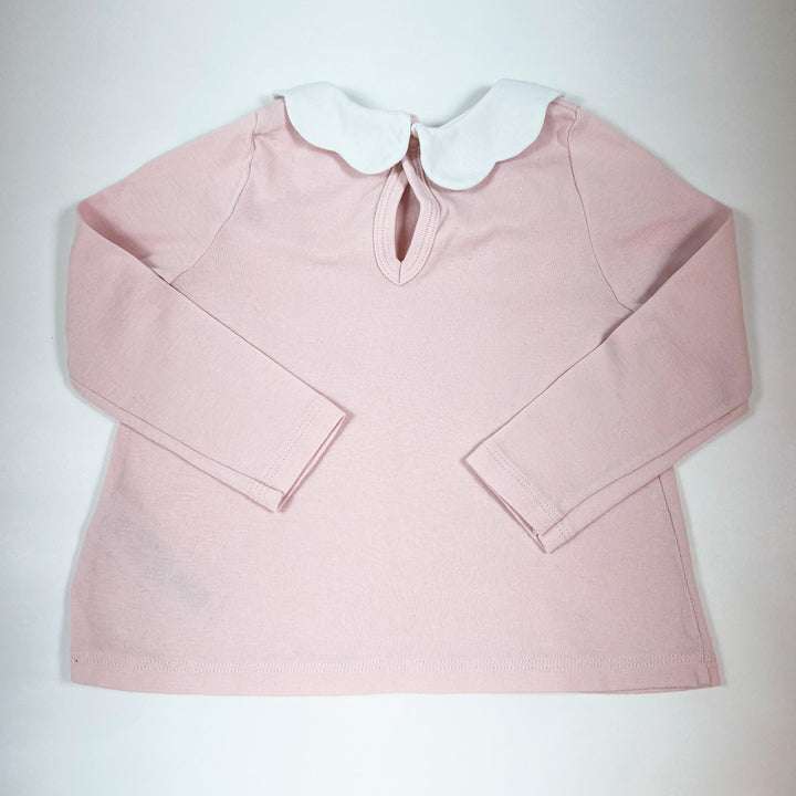Petit Bateau pale pink longsleeve with petal collar 24M/86 2