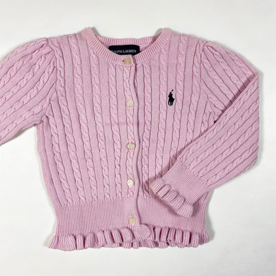 Ralph Lauren pink cable knit cardigan 24M 1