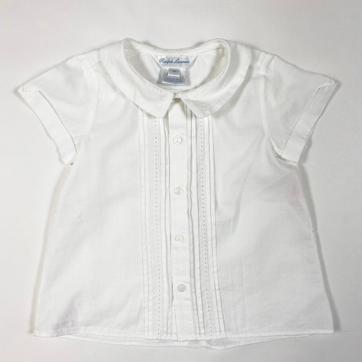 Ralph Lauren weisse kurzärmelige Bluse 9M