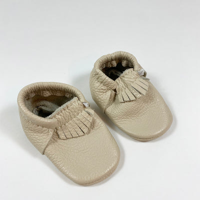 Freshly Picked beige soft-sole leather moccasins 3/12-18M 1