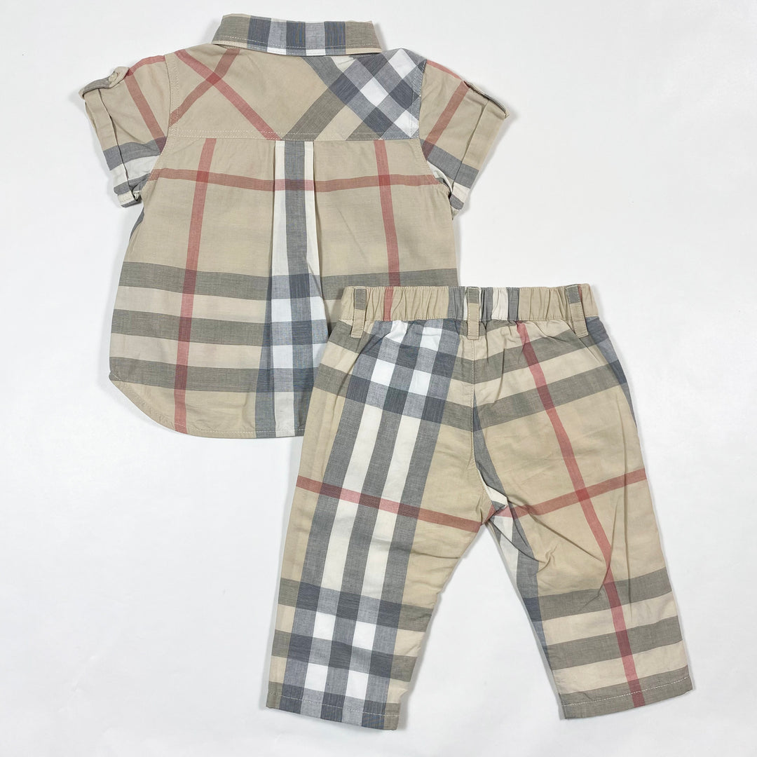 Burberry beige vintage check pants & shirt set 6M/67 3