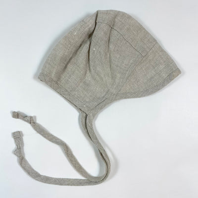 Briar Baby greige cotton-lined linen bonnet 6-12M 1
