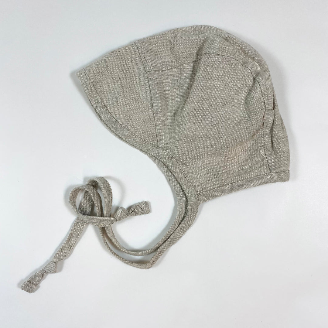 Briar Baby greige cotton-lined linen bonnet 6-12M 2