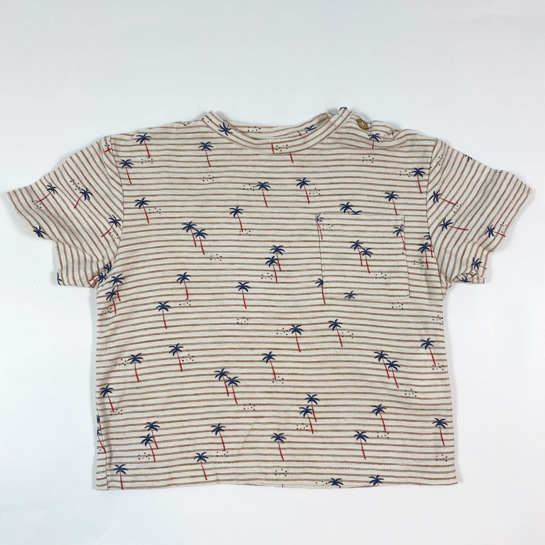 Zara striped palm tree t-shirt 6-9M/74 1