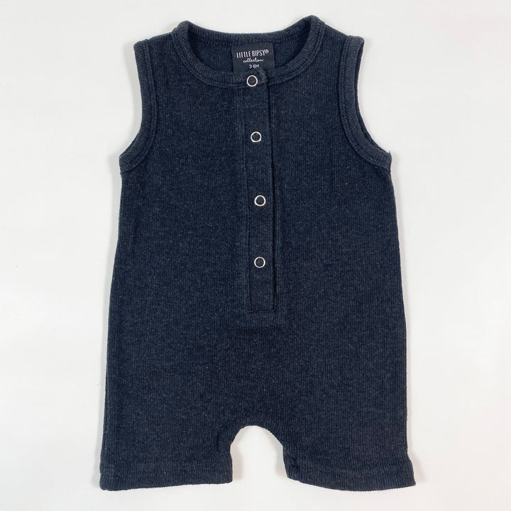 Little Bipsy dark grey ribbed romper 3-6M 1