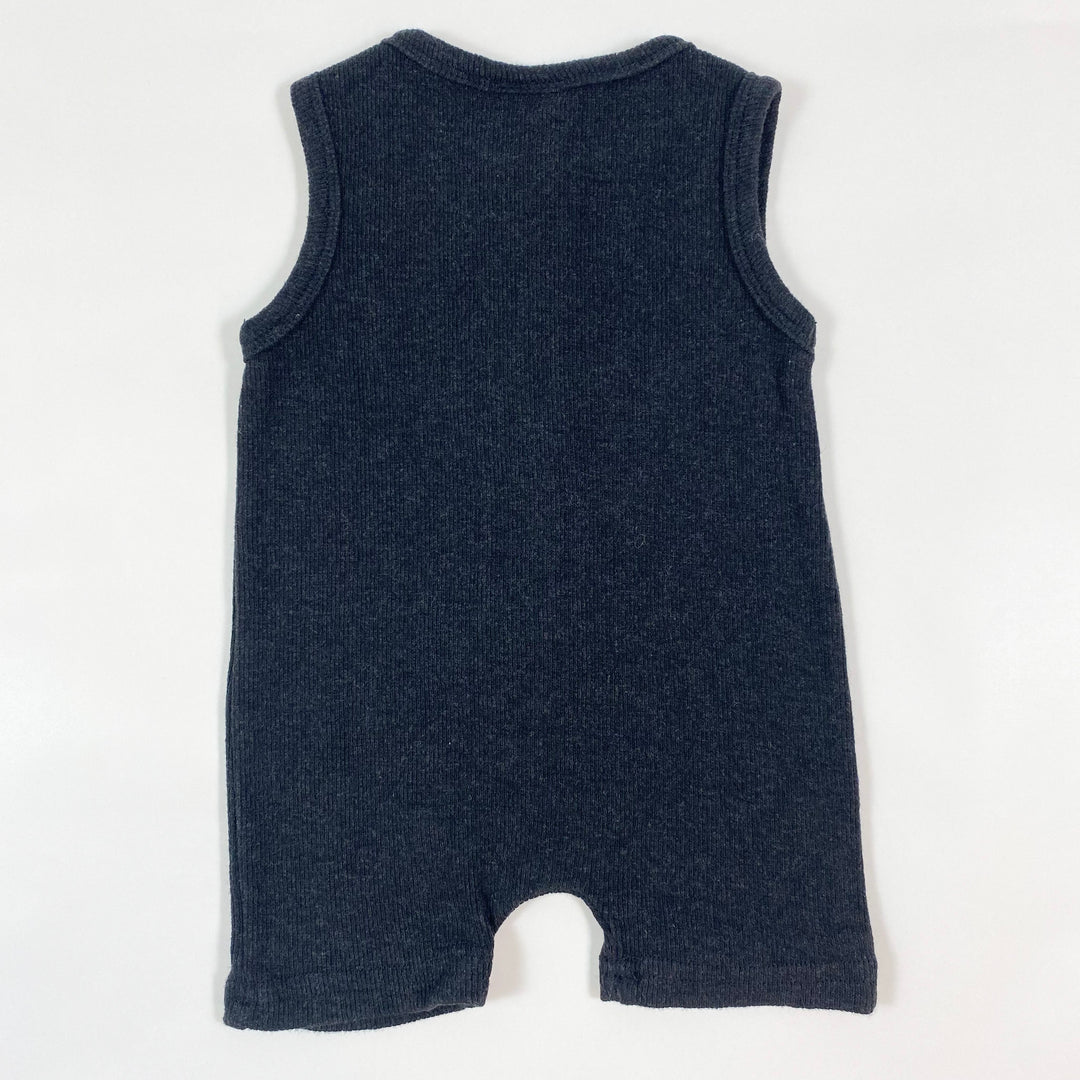 Little Bipsy dark grey ribbed romper 3-6M 2