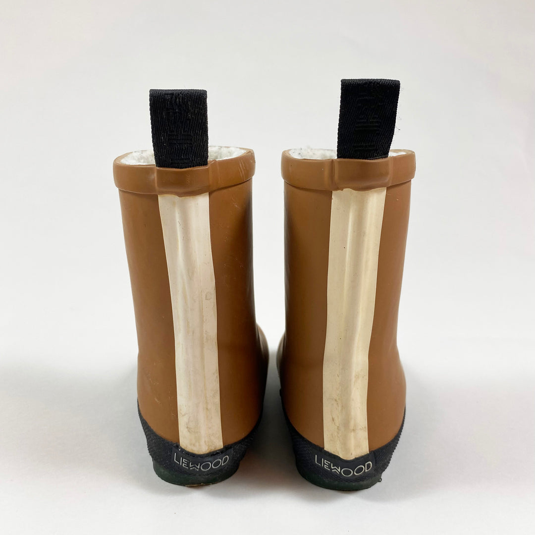 Liewood mustard/black mason natural rubber thermo rain boots 22 2