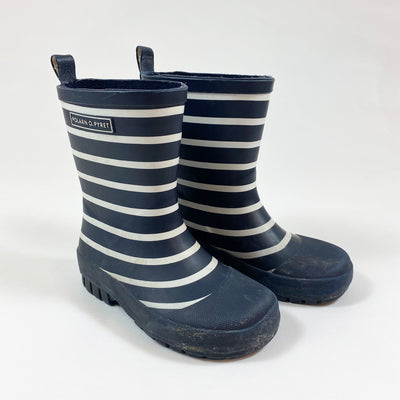 Polarn O. Pyret navy stripe sturdy rain boots 28 1
