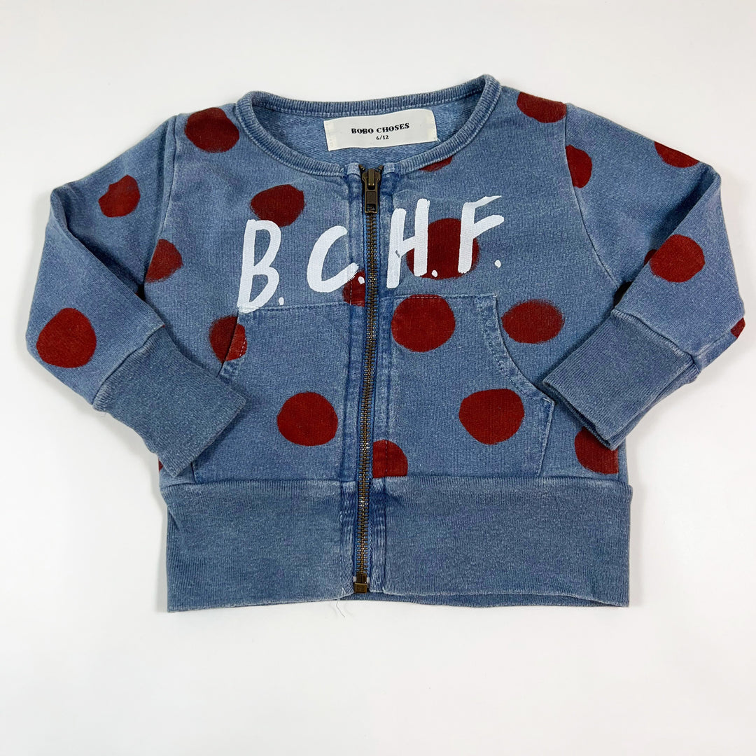 Bobo Choses petrol polkadot zip sweatjacket 6-12M 1