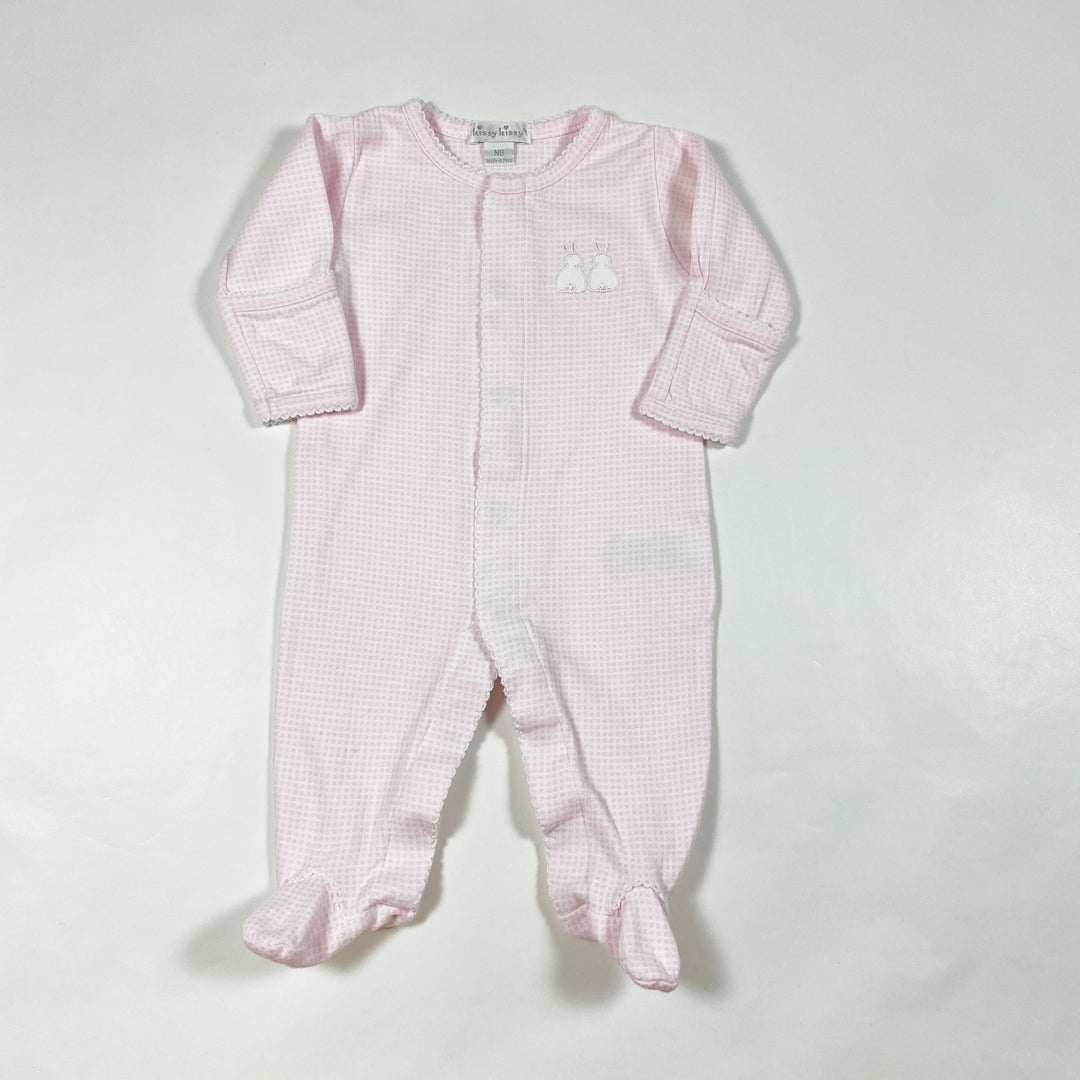 Kissy Kissy pink checked rabbit pyjama NB 1