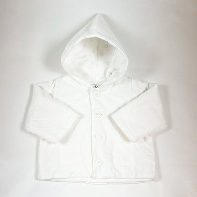 Petit Bateau white padded seersucker jacket with hood 3M/60 1