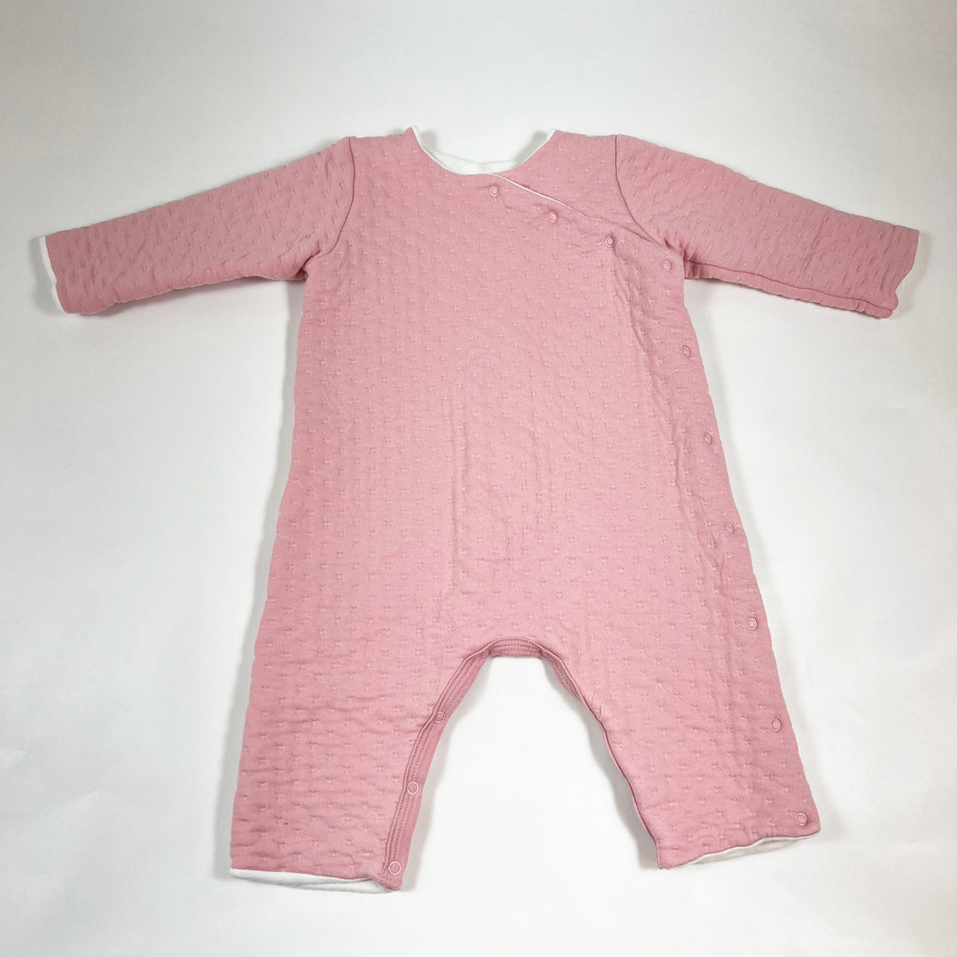 Petit Bateau pink quilted jumpsuit 6M/67 1