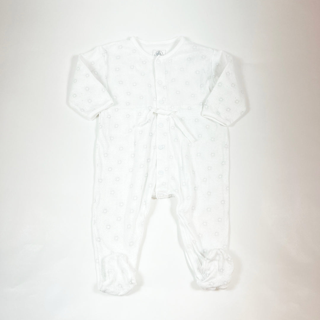 Petit Bateau white grey star pyjama 6m 1