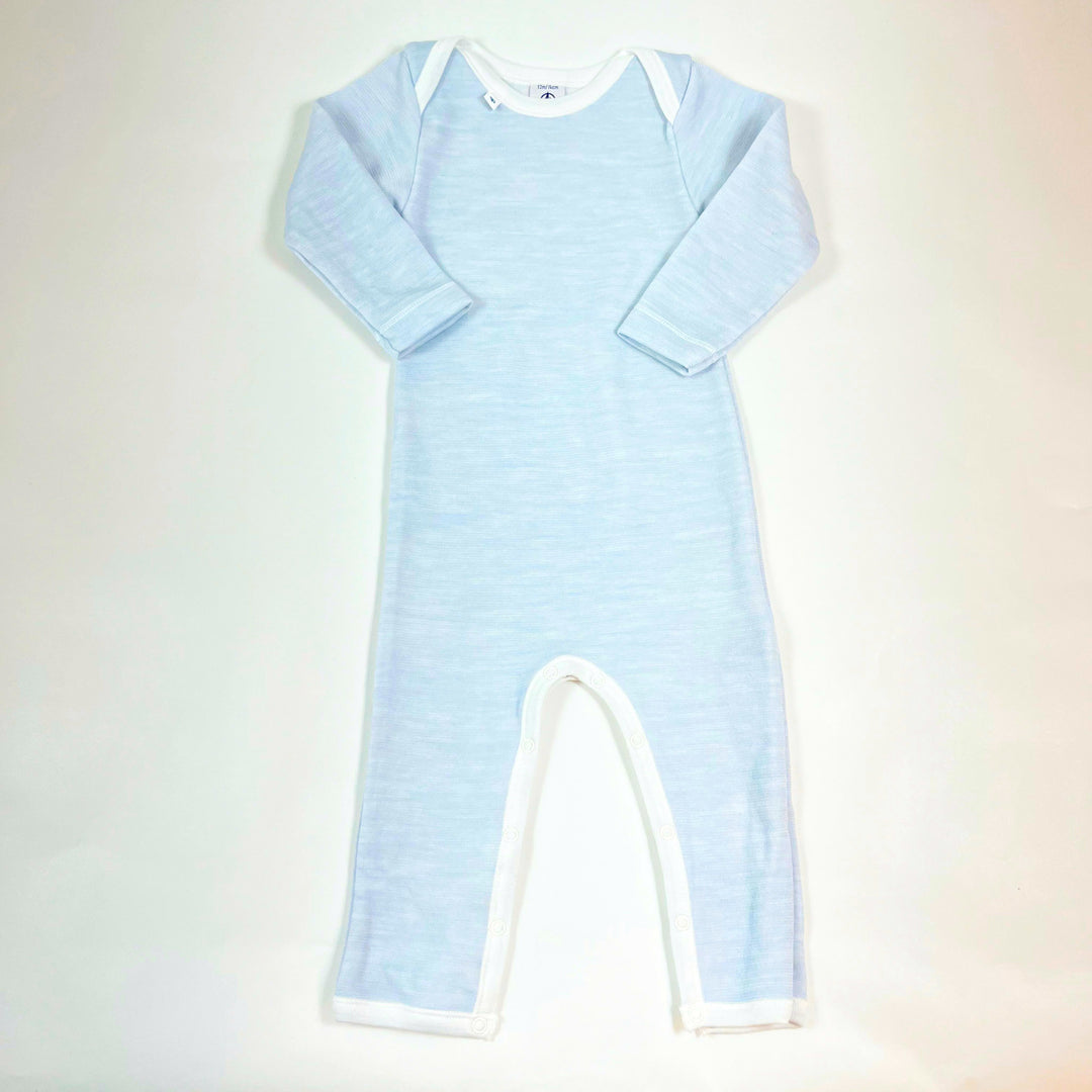 Petit Bateau baby blue wool onesie 2-3M/64 1