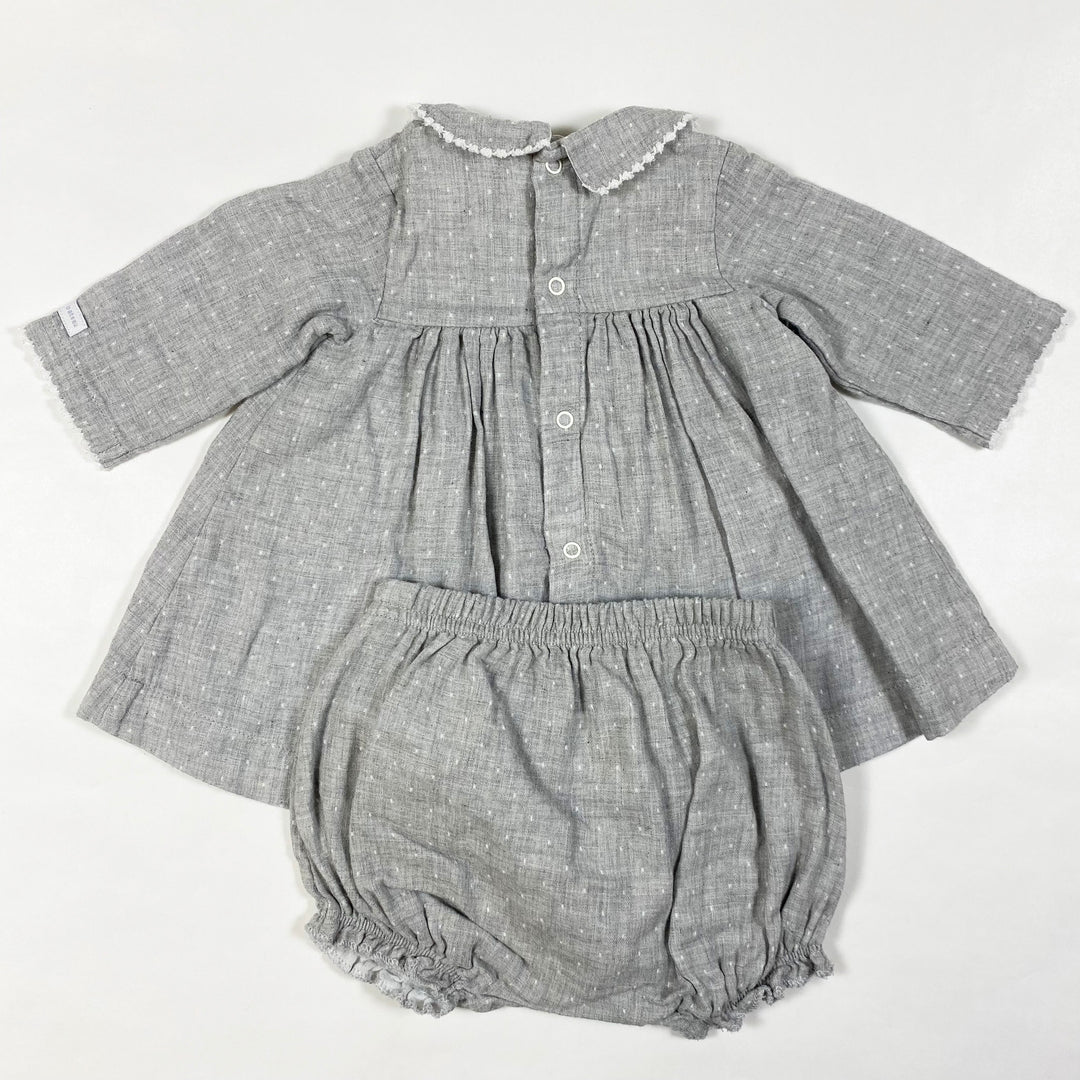 Petit Bateau grey linen blouse and bloomer set 1M/54 3