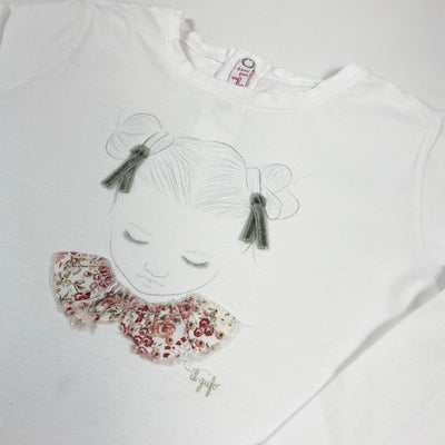 Il Gufo girl with bow print t-shirt 4Y 1