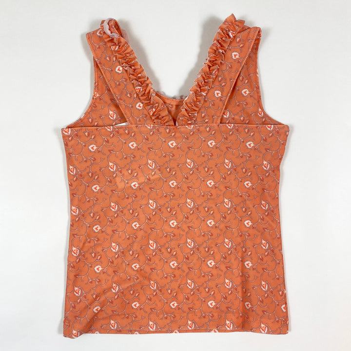 Petit Crabe orange floral UPF50+ swim top Second Season 2-3Y 2