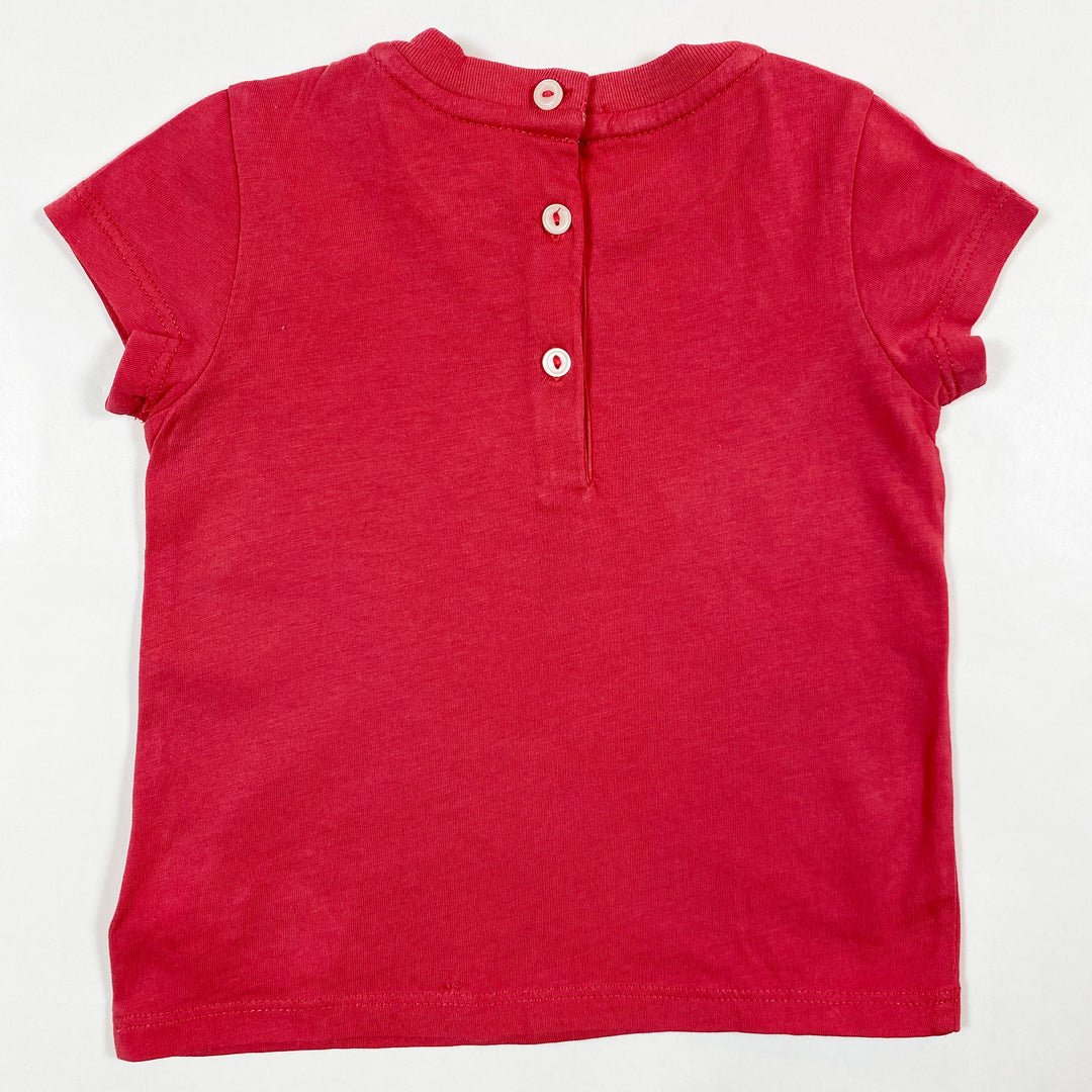 Ralph Lauren dark pink sparkler teddy t-shirt 9M 2