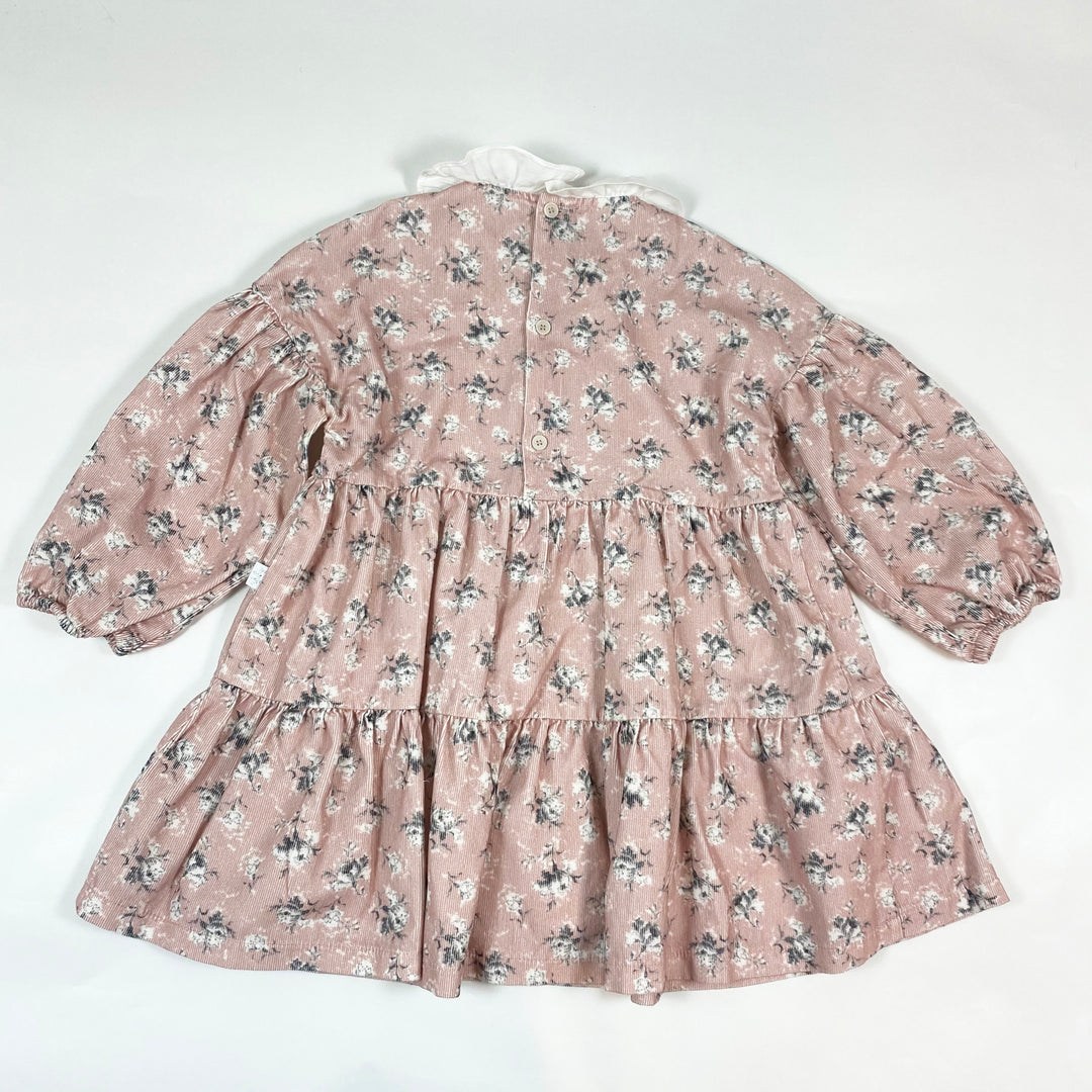 Il Gufo soft pink floral corduroy dress 36M 3