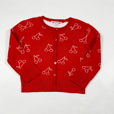 Bonpoint red cherry cardigan 4A 1