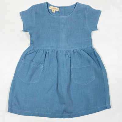 La Petite Collection teal linen dress 4Y 1