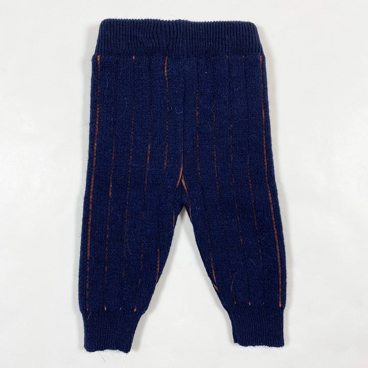 Bobo Choses blue indigo vertical stripes knitted baby leggings  Second Season 3-6M/68 3