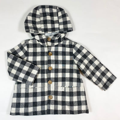 Zara check hooded transition jacket 12-18M 1